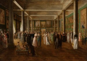 Reception at the exhibition by Wincenty Kasprzycki Oil Painting