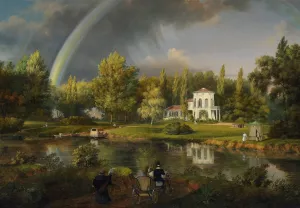 View of Morysinek in Wilanow Oil painting by Wincenty Kasprzycki