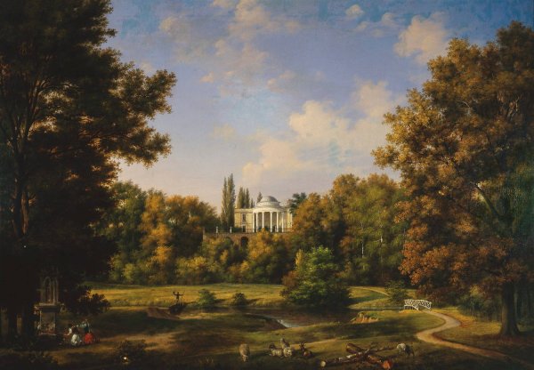 Main Product Photo of View of the Natolin Palace from the side of the park  Painting by Wincenty Kasprzycki