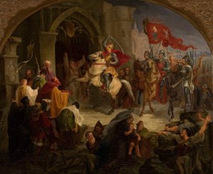 Entry of Boleslaw the Brave into Kiev by Wincenty Smokowski Oil Painting