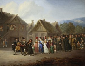 Jewish Wedding by Wincenty Smokowski Oil Painting