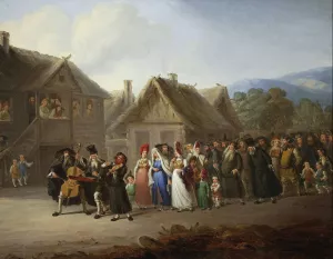 Jewish Wedding by Wincenty Smokowski Oil Painting