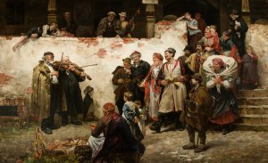 Familiar Note by Wincenty Wodzinowski Oil Painting