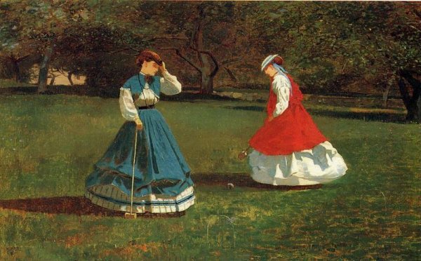 Main Product Photo of A Game of Croquet Painting by Winslow Homer