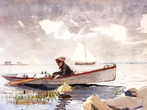 A Girl in a Punt by Winslow Homer Oil Painting