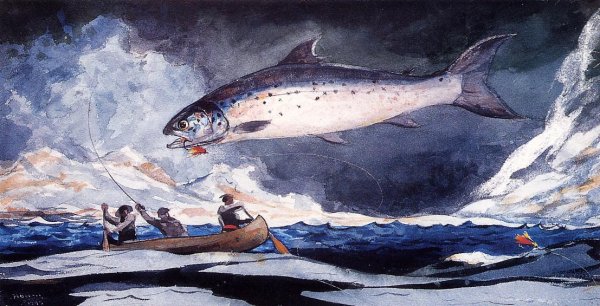 Main Product Photo of A Good Pool, Saguenay River Painting by Winslow Homer