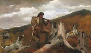 A Huntsman and Dogs by Winslow Homer Oil Painting