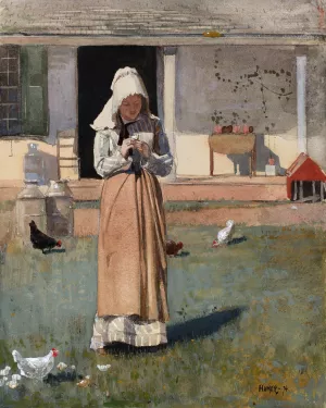 A Sick Chicken by Winslow Homer Oil Painting
