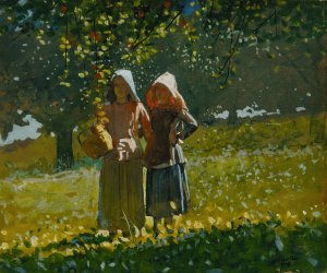 Apple Picking by Winslow Homer Oil Painting