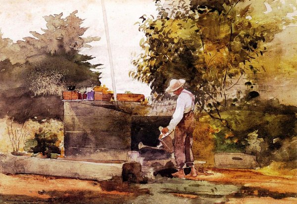 At the Well by Winslow Homer - Hand-Painted Oil Painting Reproduction