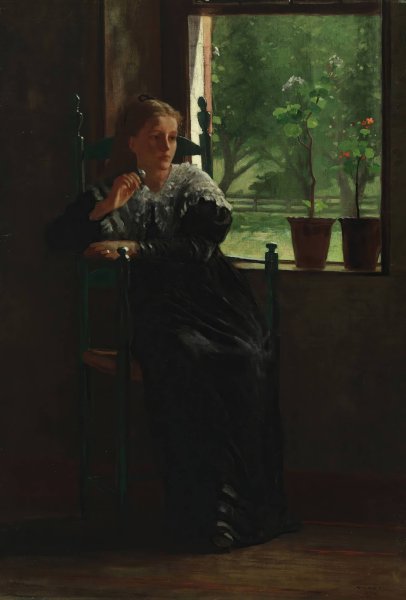 At the Window  by Winslow Homer - Hand-Painted Oil Painting Reproduction