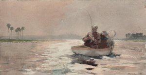 Bass Fishing - Florida by Winslow Homer Oil Painting