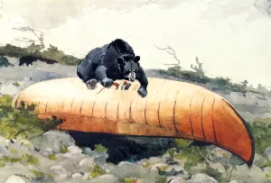 Bear and Canoe painting by Winslow Homer