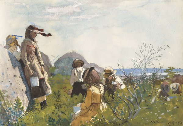 Main Product Photo of Berry Pickers  Painting by Winslow Homer