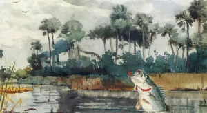 Black Bass, Florida by Winslow Homer - Oil Painting Reproduction