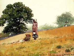 Boy and Girl on a Hillside