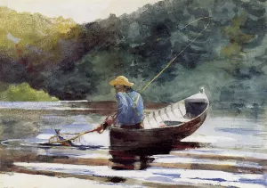 Boy Fishing Oil painting by Winslow Homer