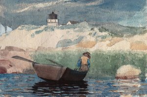Boy in Boat, Gloucester by Winslow Homer Oil Painting