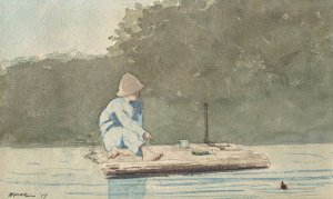 Boy on a Raft by Winslow Homer Oil Painting