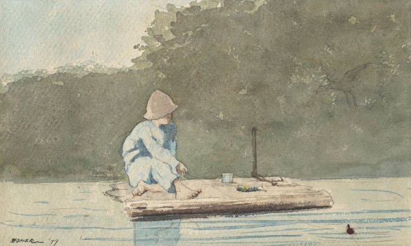 Main Product Photo of Boy on a Raft  Painting by Winslow Homer