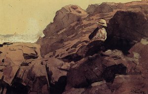 Boy on the Rocks by Winslow Homer Oil Painting