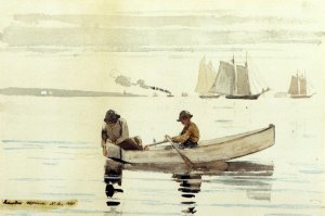 Boys Fishing, Gloucester Harbor by Winslow Homer Oil Painting