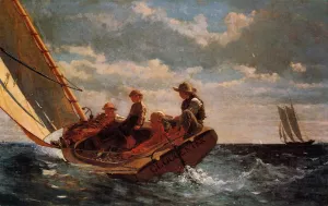 Breezing Up also known as A Fair Wind by Winslow Homer - Oil Painting Reproduction