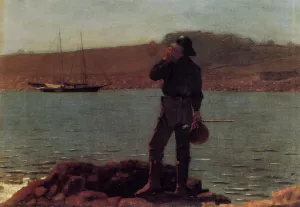 Calling the Pilot also known as Hailing the Schooner by Winslow Homer - Oil Painting Reproduction