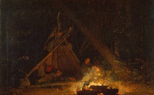 Camp Fire by Winslow Homer Oil Painting