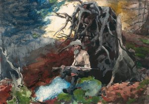 Campfire, Adirondacks by Winslow Homer Oil Painting