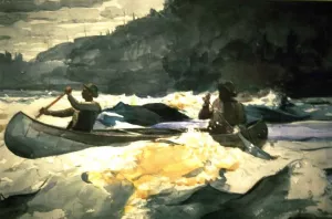 Canoeing painting by Winslow Homer