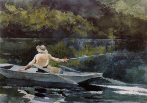 Casting the Fly by Winslow Homer Oil Painting