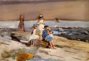 Children on the Beach Oil painting by Winslow Homer
