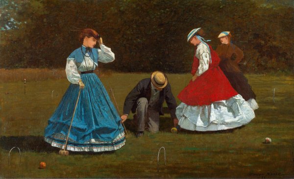 Croquet Scene  by Winslow Homer - Hand-Painted Oil Painting Reproduction