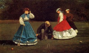 Croquet Scene by Winslow Homer Oil Painting