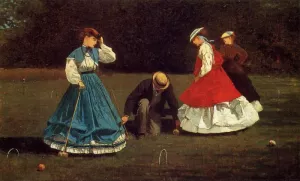 Croquet Scene by Winslow Homer Oil Painting