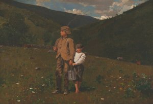 Crossing the Pasture by Winslow Homer Oil Painting