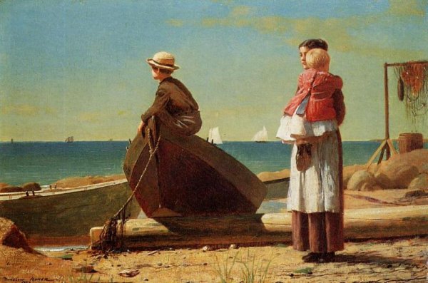 Dad's Coming by Winslow Homer - Hand-Painted Oil Painting Reproduction