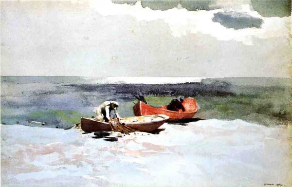 Main Product Photo of Deep Sea Fishing Painting by Winslow Homer