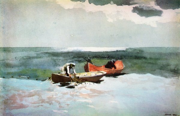 Main Product Photo of Deep Sea Fishing Painting by Winslow Homer