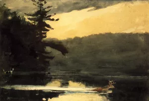 Deer in the Adirondacks by Winslow Homer - Oil Painting Reproduction