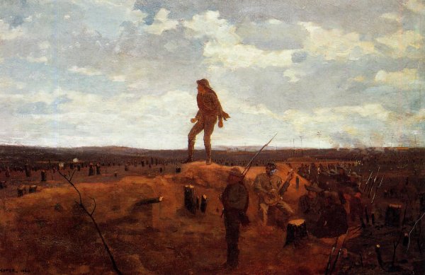 Defiance also known as Inviting a Shot before Petersburg by Winslow Homer - Hand-Painted Oil Painting Reproduction
