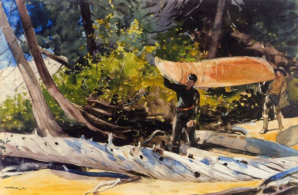 End of the Portage by Winslow Homer - Hand-Painted Oil Painting Reproduction
