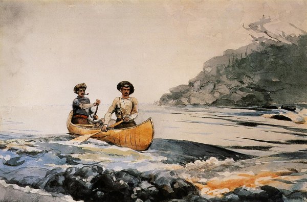 Entering the First Rapid by Winslow Homer - Hand-Painted Oil Painting Reproduction