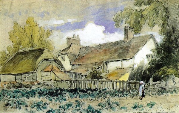Farm House at Basildon, England by Winslow Homer - Hand-Painted Oil Painting Reproduction