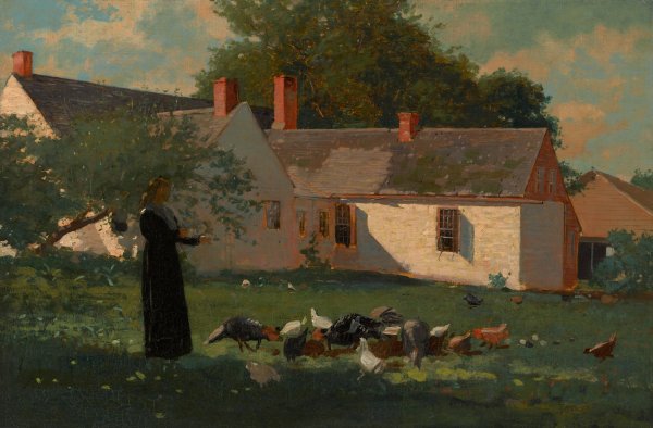 Main Product Photo of Farmyard Scene  Painting by Winslow Homer