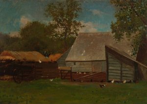 Farmyard with Ducks and Chickens by Winslow Homer Oil Painting