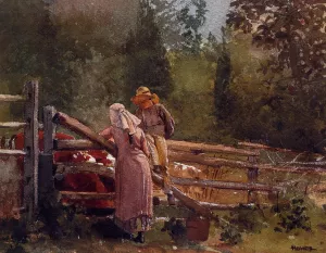 Feeding Time Oil painting by Winslow Homer