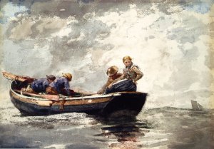 Fisher Folk in Dory Oil painting by Winslow Homer
