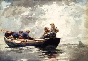 Fisher Folk in Dory by Winslow Homer Oil Painting